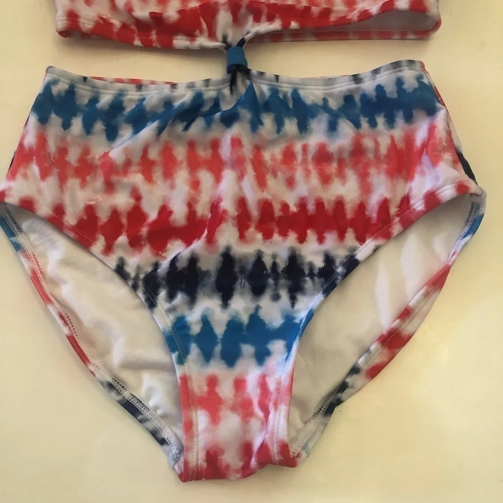Art Class Girls' Tie-Dye Striped Cut Out Halter One Piece Swimsuit Size XL 14